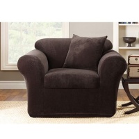 Sure Fit Stretch Metro 2-Piece Chair Slipcover, Espresso