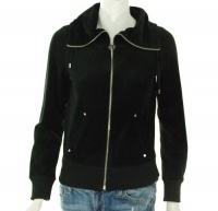 MICHAEL Michael Kors Jacket, Velour Zip Front Black X-Small