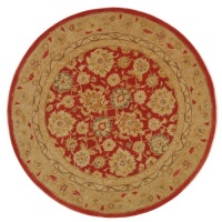 Safavieh  AN522A Anatolia Collection Handmade Red and Ivory Hand-Spun Wool Round Area Rug, 4-Feet