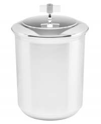 Mixing timeless silver plate with a chic acrylic pull, the Stanton Place ice bucket turns cocktail hour into a most-stylish affair. From the kate spade new york barware collection.