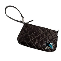 NHL San Jose Sharks Quilted Wristlet, Black