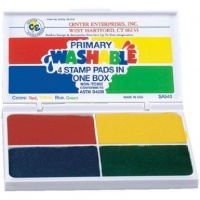 Primary Colors Stamp Pad; Washable Ink- Red, Blue, Green, Yellow; no. CE-SA540