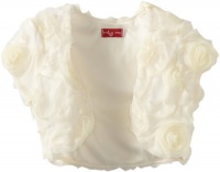 Ruby Rox Kids Girls 7-16 Rosette Shrug Dress, Ivory, Large