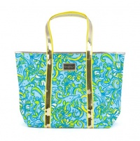 Lilly Pulitzer Delta Delta Delta Shorely Blue Sparkle Tote Handbag