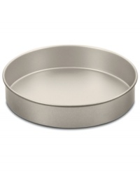 Make a cake for it! Showoff your best baking skills with this heavy-gauge aluminized steel cake pan, which heats evenly and features a nonstick finish that knows when to let go & how to clean up quick & easy. A dishwasher-safe design eliminates any bother after baking, plus the thick rolled edges on the pan prevent warping for a lifetime of use. Lifetime warranty.