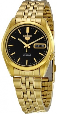 Seiko Men's SNK368 Series 5 Gold Tone Stainless Steel Bracelet Watch