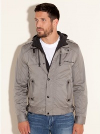 GUESS Thomas Nylon Jacket, DARK SHADOW GREY (SMALL)