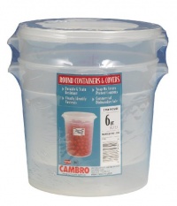 Cambro RFS6PPSW2190 6-Quart Round Food-Storage Container with Lid, Set of 2