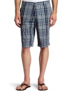 Kenneth Cole New York Men's Flat Front Plaid Short