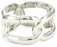 Anne Klein Silver-Tone Wide Stretch Bracelet