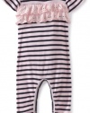 Splendid Littles Baby-girls Infant Florence Stripe Romper, Pink Ribbon, 12-18 Months