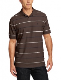 Nautica Men's FCA Striped Deck Short Sleeve Polo Shirt