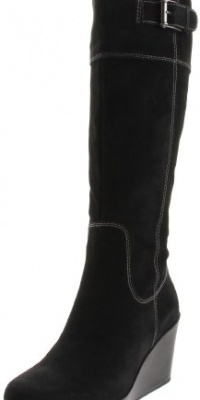 Cole Haan Women's Air Tali TA BT 85 WP Knee-High Boot,Black Suede,5.5 B US