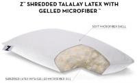 Z by Malouf Shredded Talalay Latex with Gelled Microfiber Bed Pillow, Queen