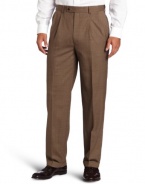 Louis Raphael Men's Total Comfort Wool Houndstooth Pattern Pleated Dress Pant