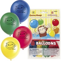 Curious George 12 Latex Balloons (8 count)