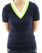 Ralph Lauren Women's Golf Sweater T- Shirt V-Neck Navy Blue 203151405-M