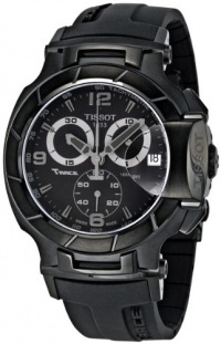 Tissot Men's T0484173705700 T-Race Black Chronograph Dial Black Rubber Strap Watch