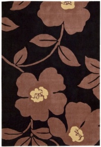 Nourison Citi Limits Black Floral 3.6-Feet by 5.6-Feet Polyacrylic Area Rug