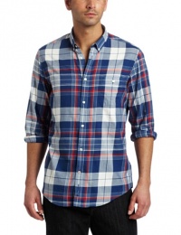 Ben Sherman Men's Laundered Large Scale Twill Check Long Sleeve Woven Shirt