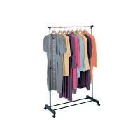 ROLLING adjustable GARMENT rack CLOTHES hanging (adjusts from 32 to 60 in height)