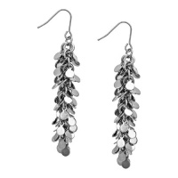 Inox Women's Stainless Steel dangling earrings multiple floating small leaves