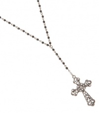 G by GUESS Hematite Rosary Necklace, HEMATITE