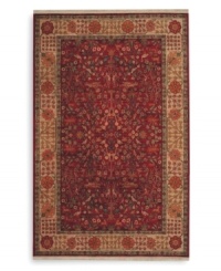 Pure harmony. This Antique Legends rug features a vintage patina from an antique wash. Multiple shades of color integrate with beautiful motifs for an eclectic design, perfect for today's contemporary homes. Expertly woven through the back with premium wool for long wearing quality. A breathtaking addition to any home.