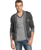 Layer take. This shawl-collar cardigan from X-Ray is your key to cool, casual style.