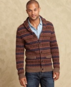 A fall classic. This print shawl collar cardigan from Tommy Hilfiger is a timeless layering piece.