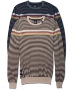 Handsome horizontal stripe sweater with contrast trimmings by LRG. Makes a great gift.