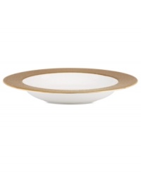 Make any occasion memorable with Gold Dust dinnerware. Combining the urbane style of Donna Karan with the renowned craftsmanship of Lenox, this timeless bone china soup bowl radiates luxury with a wide band of matte-textured gold.