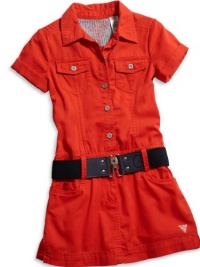 Guess Sarabelle Dress with Belt (Sizes 7 - 16) - orange, 10 - 12