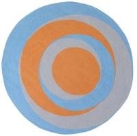 Area Rug 8x8 Round Kids Blue-Orange Color - Surya Playground Rug from RugPal