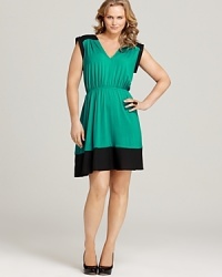 Statement color blocking adorns the flared silhouette of this Love Ady dress for a hue-happy take on your 9-to-5.