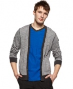 Layering your seasonal style comes easy with this lightweight cardigan from Kenneth Cole Reaction.