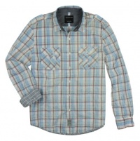 Calvin Klein Jeans Men's Washed Plaid Long Sleeve Military Shirt