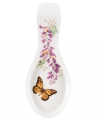 Spring is perpetually in season with whimsical accessories from Lenox dinnerware. Dishes from the Butterfly Meadow collection, like this beautiful porcelain spoon, feature colorful blooms and butterflies for a sweet, breezy scene instead of a tabletop mess.