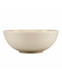 Elegance comes easy with the Fair Harbor serving bowl, a must for spaghetti or grilled chicken salad. Durable stoneware in a serene sandy hue is half glazed, half matte and totally timeless.