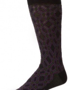 HUGO BOSS Men's Diamond Pattern Dress Sock