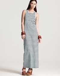 Sail the high style seas in this nautical striped Theory maxi dress, perfect for oceanic adventures and marina dates alike.