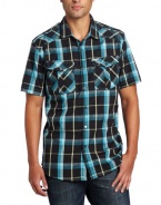 Marc Ecko Cut & Sew Men's Short Sleeve Pop Tartan Shirt