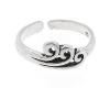 925 Sterling Silver Toe Ring Three Wave, One Size Fits All