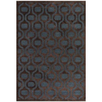 Couristan Pave Retro Pendant/Sapphire-Mahogany Area Rug Size - 7.5 x 5.25 ft.