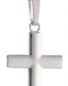 14k White Gold Cross Pendant, 18