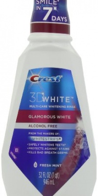 Crest 3D White Glamorous White Multi-Care Whitening Fresh Mint Flavor Mouthwash 946 Ml (Pack of 3)