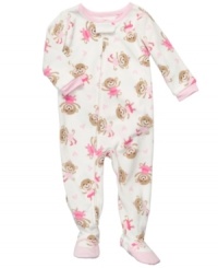 She'll dance her way into dreamworld in this fun, comfortable ballerina footed coverall from Carter's.