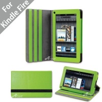 Acase Premium Micro Fiber Leather Case with built-in Stand for Kindle Fire Full Color 7 Multi-touch Display, Wifi (Green)