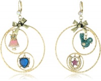 Betsey Johnson Flights of Fancy Owl and Bird Gypsy Hoop Earrings