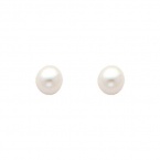 .925 Sterling Silver Rhodium Plated 4mm Pearl Stud Earrings with Screw-back for Children & Women